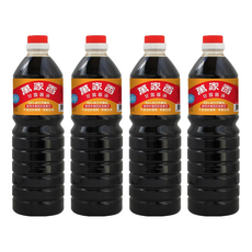 萬家香 甘露醬油，100%純天然釀造，使用非基因改造黃豆，不添加防腐劑、焦糖色素, 1L, 4瓶