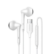 UGREEN 綠聯 入耳式有線耳機 Type-C, EP101, 白色