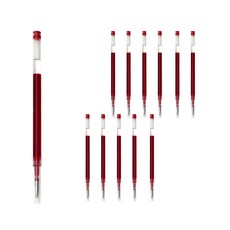 Double A 中性筆筆芯, 0.5mm, 紅色, 高級油墨, 12支