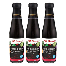 味榮 小麥糯米素食烏醋, 天然生長無污染小麥與糯米, 傳統古法陶缸一年100%純釀造, 日式傳統風味, 250ml, 3瓶