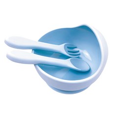 感恩使者 矽膠止滑防灑碗 附吸盤 防傾倒 特殊碗 ZHCN2327, 藍色, 1組