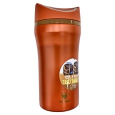 Peacock 日本孔雀 隨行輕量旋轉微笑馬克保溫杯 350ml, 橘色, 1個