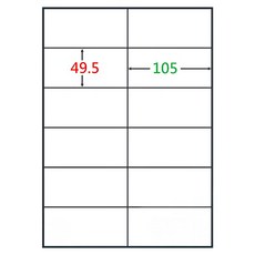 鶴屋 A4三用電腦標籤 12 B50105 105 x 49.5mm, 12格, 105張