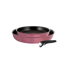 Tefal 特福 巧變精靈系列 L6569012 3件組, 大鍋26cm + 小鍋22cm + 可拆式把手, 玫瑰粉, 1組