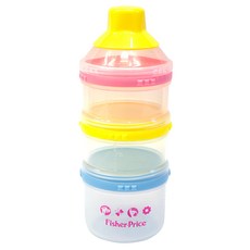 Fisher-Price 費雪 奶粉分裝盒3件組, 可單獨分離使用, 可定量保存奶粉, 熱水消毒OK, 藥水消毒OK, 微波爐OK, 粉色 + 黃色 + 藍色, 1組