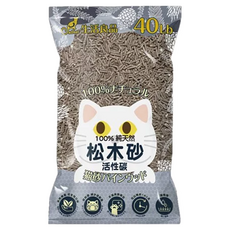 Catfeet 貓砂 松木砂 活性碳 100%純天然, 40lb, 1袋