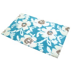 Cotton Field 棉花田傢飾 純棉踏墊 藍色花卉圖案, 朵妍