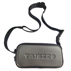 TAJEZZO CUBE系列 C5斜背小方包，探跡者C系列 C5硬殼側背包 EVA/聚酯纖維，經典黑/金屬灰，可容納6.2寸手機, 80 x 130 x 60mm