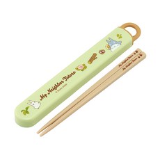 Skater 銀離子兒童筷子含收納盒, 收納盒(195 x 27 x 15mm) + 筷子(165mm), 龍貓 黃, 1組