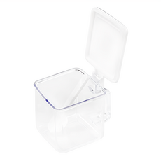 SANADA 單耳透明掀蓋式調味盒附匙 8 x 10.1 x 8.1cm 360ml, 白蓋, 1個