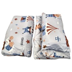 愛北鼻 萊賽爾兒童睡墊涼被3件組 3M止滑 台灣製 動物馬戲團 加大