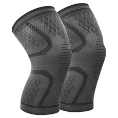 OMC 成人運動專用型護膝, 3D立體編織, 矽膠防滑條, M, 黑色, 1雙