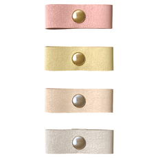 ekax 皮革壓扣整線器組 方形 5.2 x 1.8cm 3g 4個, 顏色隨機, 1組