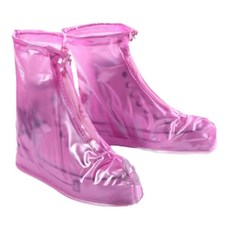 利雨 防雨鞋套, 防水 耐磨 防滑 環保 PVC材質 粉紅色 M碼, 1雙