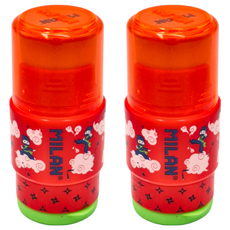 MILAN 功夫忍者 橡皮擦 + 可伸縮削筆器, 顏色隨機, 2個