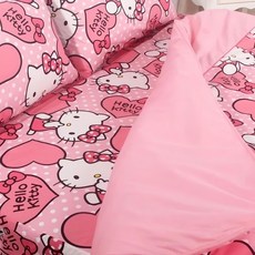 LoveCity 寢城之戀 台灣製 三麗鷗正版授權 混紡棉 舖棉兩用被套, 粉紅佳人