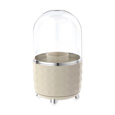 IMEGA 億米佳 分格式360度旋轉防塵化妝品刷具收納盒收納盤 22 x 12.2cm, 膚色, 1個