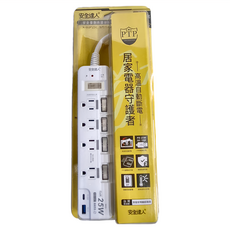安全達人 5開4插 3P PD USB延長線-1.8M, 居家電器守護者, 高溫自動斷電, K-60P25L, 1個