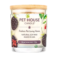 PET HOUSE 室內除臭寵物香氛蠟燭，黑莓茶，天然大豆蠟，美國製造, 255g, 1個