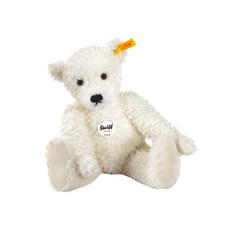 Steiff 德國金耳釦泰迪熊 Elmar 黃標玩偶 柔軟舒適 德國品牌, 20cm, 白色, 1個