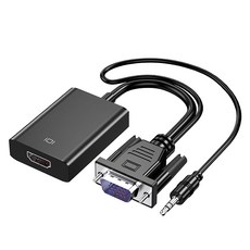 Neon 台灣霓虹 VGA公轉HDMI母 3.5mm音頻轉接線 鋁合金外殼 1920*1080分辨率, 1個