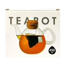 SHIMOYAMA 軟木塞高透耐熱玻璃茶壺, 450ml, 1個, 透明