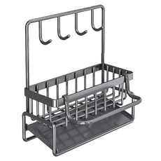 水槽瀝水架 金屬加高款 24.4 x 23 x 9.4cm 白色 附免釘貼, 1層, 1個