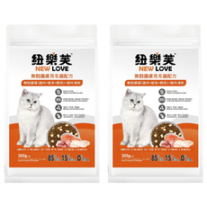 NEW LOVE 紐樂芙 全齡貓 無穀護膚亮毛貓糧, 雞肉 + 鮭魚 + 鱈魚 + 雞肉凍乾, 300g, 2袋