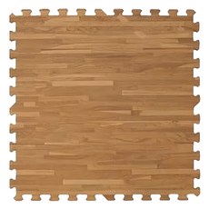 新生活家 耐磨拼花木紋地墊 12片裝, 62 x 62 x 1.4cm, 淺色, 1組