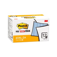3M Post-it 利貼 可再貼備環保經濟包便條紙 3M-7100107826 654L-2A, 藍色, 1盒, 100張