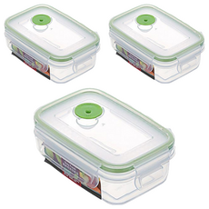 KEYWAY 山崎長型微波保鮮盒, 450ml, 3個