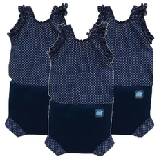Splash About Happy Nappy Costume 小可愛連身版尿布褲 水玉點點 海軍藍, L號, 3件