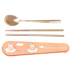 Disney 迪士尼 Ufufy系列 環保隨身餐具組, CA924-1 5 x 21cm, 米奇米妮, 1組