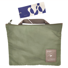 pugo 噗果 Mini隨身袋 寶特瓶回收紗製 環保無毒染劑, 25 x 24cm, 沙綠