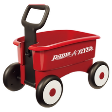 RADIO FLYER 拋物線二合一輕量拖車, 雙向操控，可輕鬆推拉，輕盈流線設計，大容量, 1台, 紅色