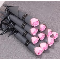 Articolo 人造單支玫瑰香皂花束, 10個, 初戀粉紅