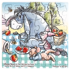 Pintoo 優利瑪 Winnie The Pooh 小熊維尼 拼圖磁鐵 方形, 16片 2D平面拼圖, 1個