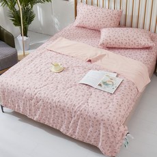 A-ONE 60支100%純天絲 冰絲涼感被 AB雙面設計 台灣製, 幸福花語