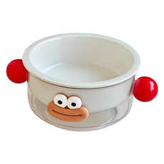 毛皇上 香腸嘴陶瓷碗, 1個, 白色