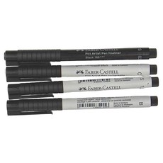 FABER-CASTELL 輝柏 藝術家級 PITT彩會毛刷筆, 黑白雙色, 1盒