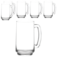 Ocean Glass Playboy 附柄啤酒杯 357ml 透明, 72 x 141mm, 6個