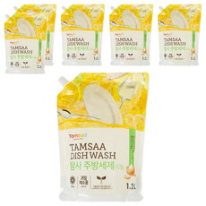 Tamsaa 小蘇打蔬果碗盤清潔液補充包, 1.2L, 6包