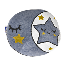 DPILLOW 星星月亮抱枕 PW100002, 1個, 灰藍色, 40 x 40cm