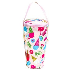 保冰保溫吸管杯套 加厚錫膜 便攜手提, 粉色冰淇淋, 1組