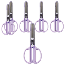 KUTSUWA STAD 兒童安全剪刀 附蓋 防膠刀片, 紫色, 6支