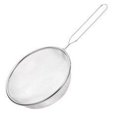 HIKARI 日光生活 厚網不鏽鋼漏勺 H1344，直徑16cm 總長度30cm，不鏽鋼濾網，廚房過濾必備, 1支