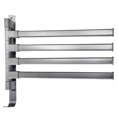 免打孔系列 旋轉毛巾桿 180° 4桿, 31.5 x 30 cm, 銀色, 1盒
