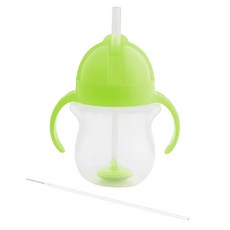 Munchkin 滿趣健 貼心鎖滑蓋防漏杯+360度吸管 207ml, BPA FREE, 6個月以上適用, 綠色, 1組