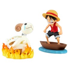 BANPRESTO 航海王 WCF LOG STORIES 蒙其 D 魯夫&梅利號 景品公仔, 1個