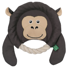 V-PET MAOGOUGO 狗狗專用 發聲耐咬布繩飛盤玩具, 猴子 咖啡色, 1個